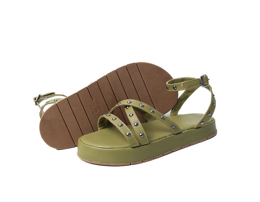 Sandália Flatform Vanessa Verde Oliva | KUENTO SHOES