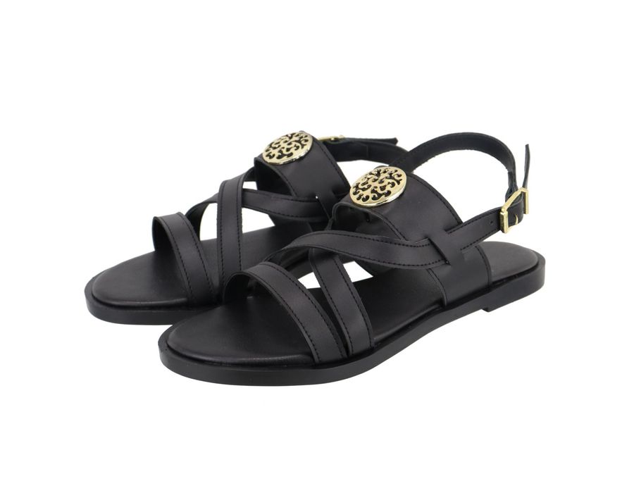 Flat Rasteira Lele Preta | KUENTO SHOES